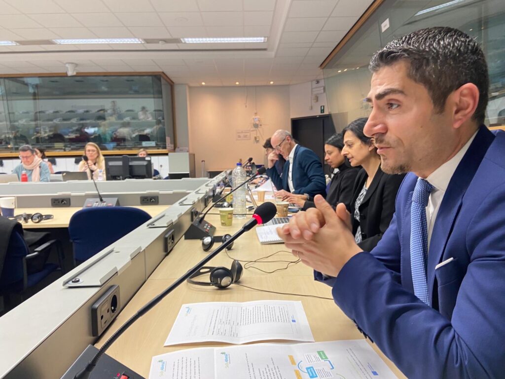 Salvatore Nigro, CEO of JA Europe at the Sectoral Social Dialogue Committee for Commerce Plenary Meeting